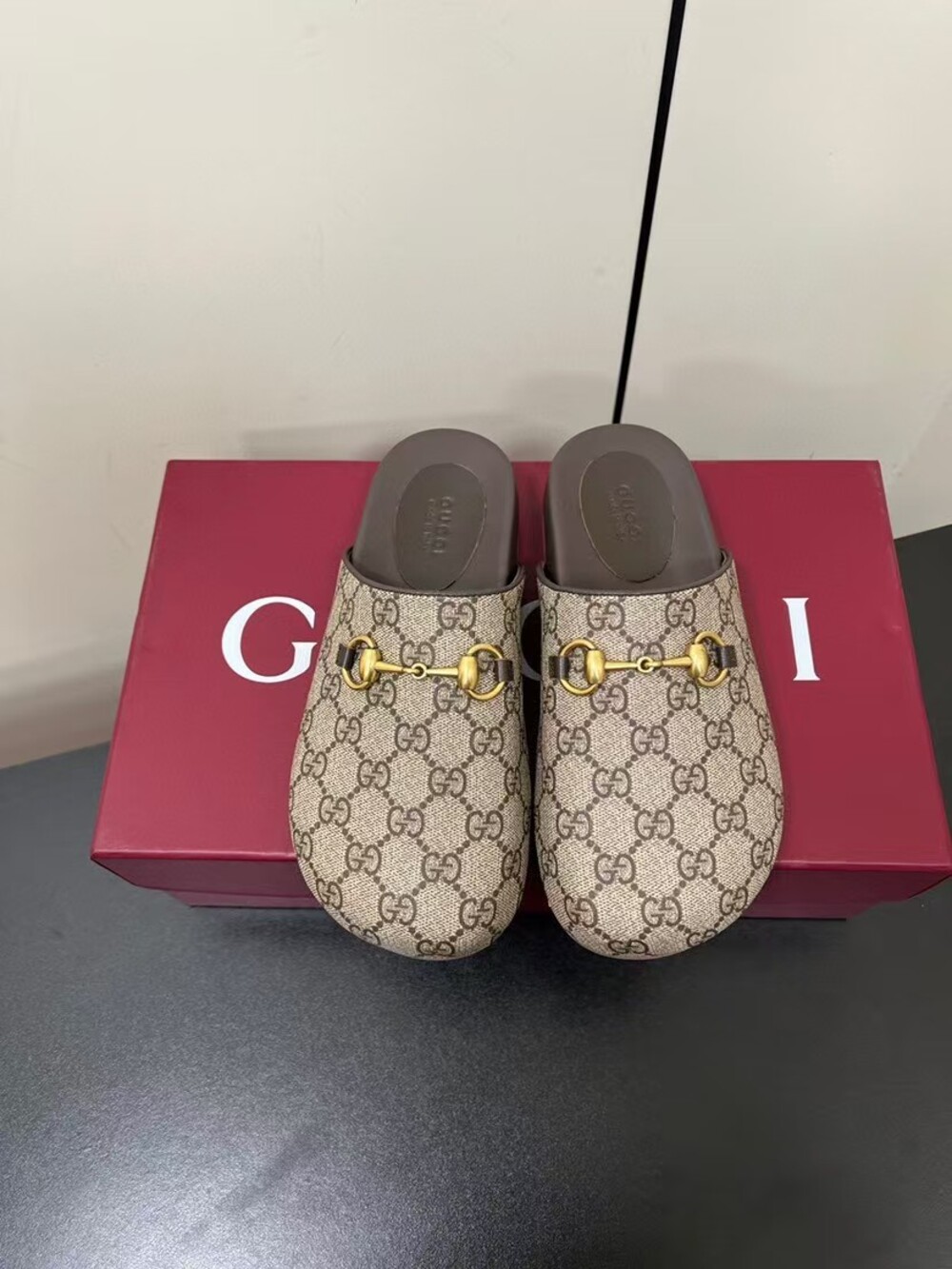 Gucci GG Canvas Horsebit Backless Mules